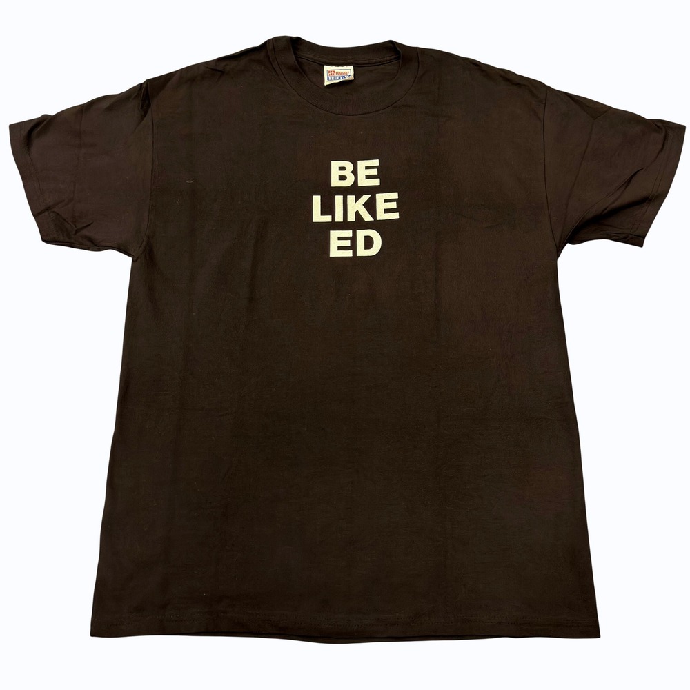 Vintage Hanes Beefy-T Be Like Ed Graphic T-Shirt Brown Mens Large L Cotton Tee